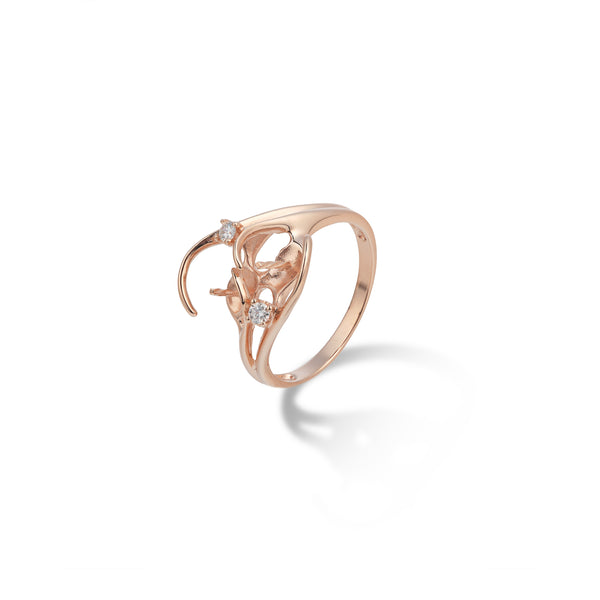 Pick A Pearl Ring in Rose Gold with Diamonds
