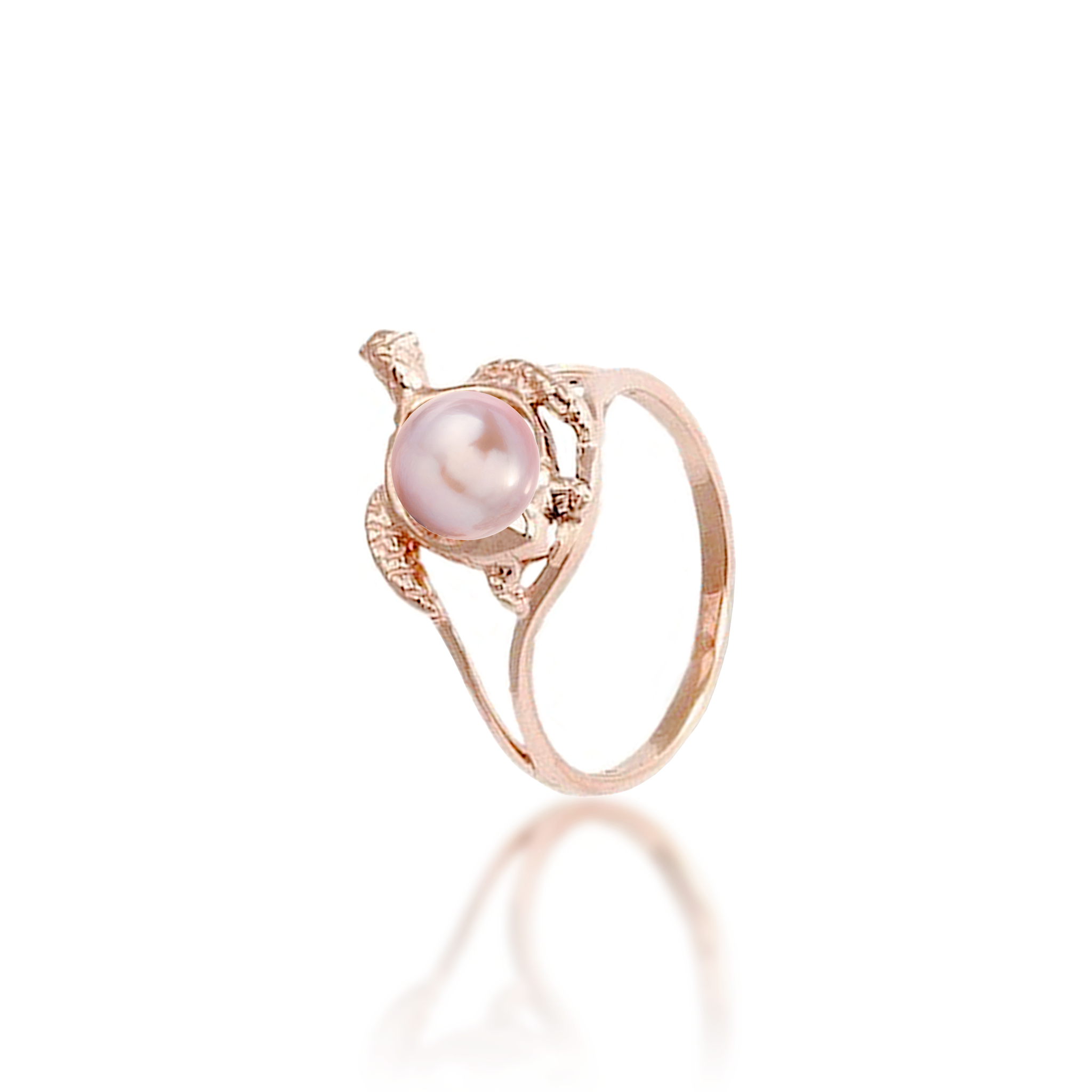 Wählen Sie einen Perlen-Honu-Ring in Roségold – 14 mm