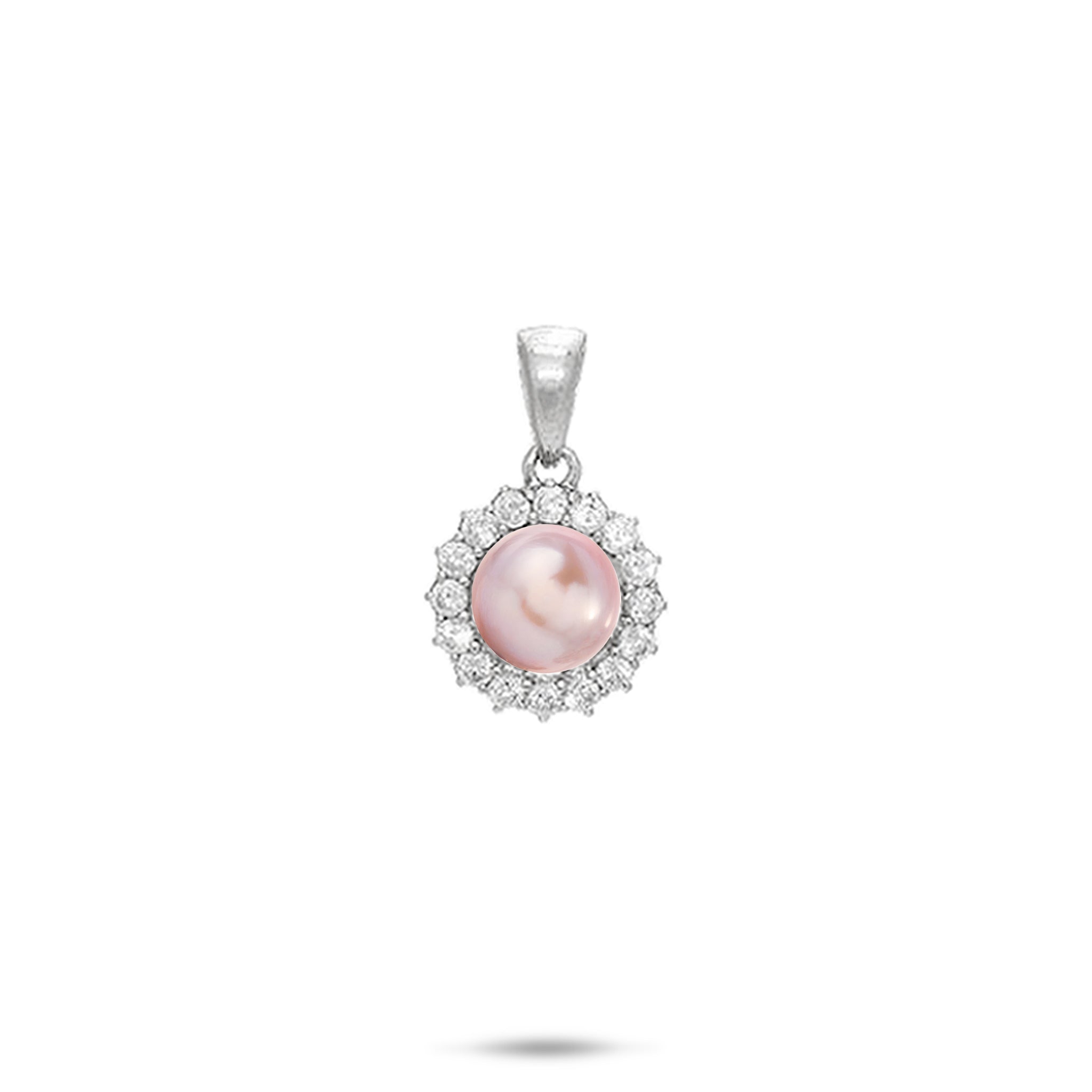 Pick A Pearl Halo Pendant in Sterling Silver