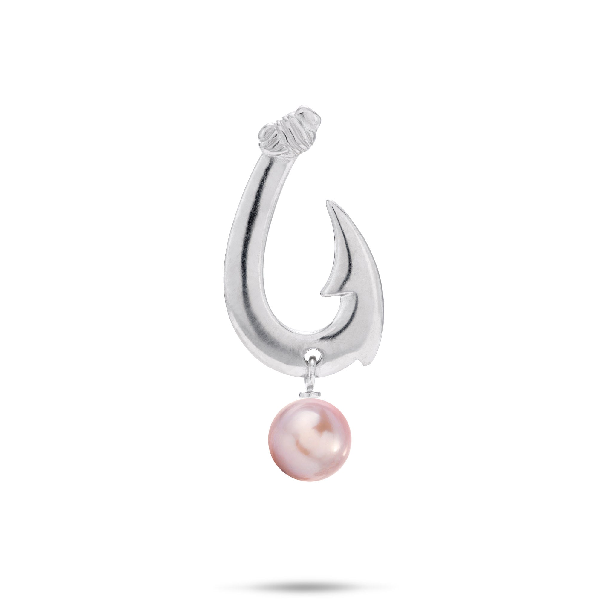 Pick A Pearl Fish Hook Pendant in Sterling Silver - 24mm