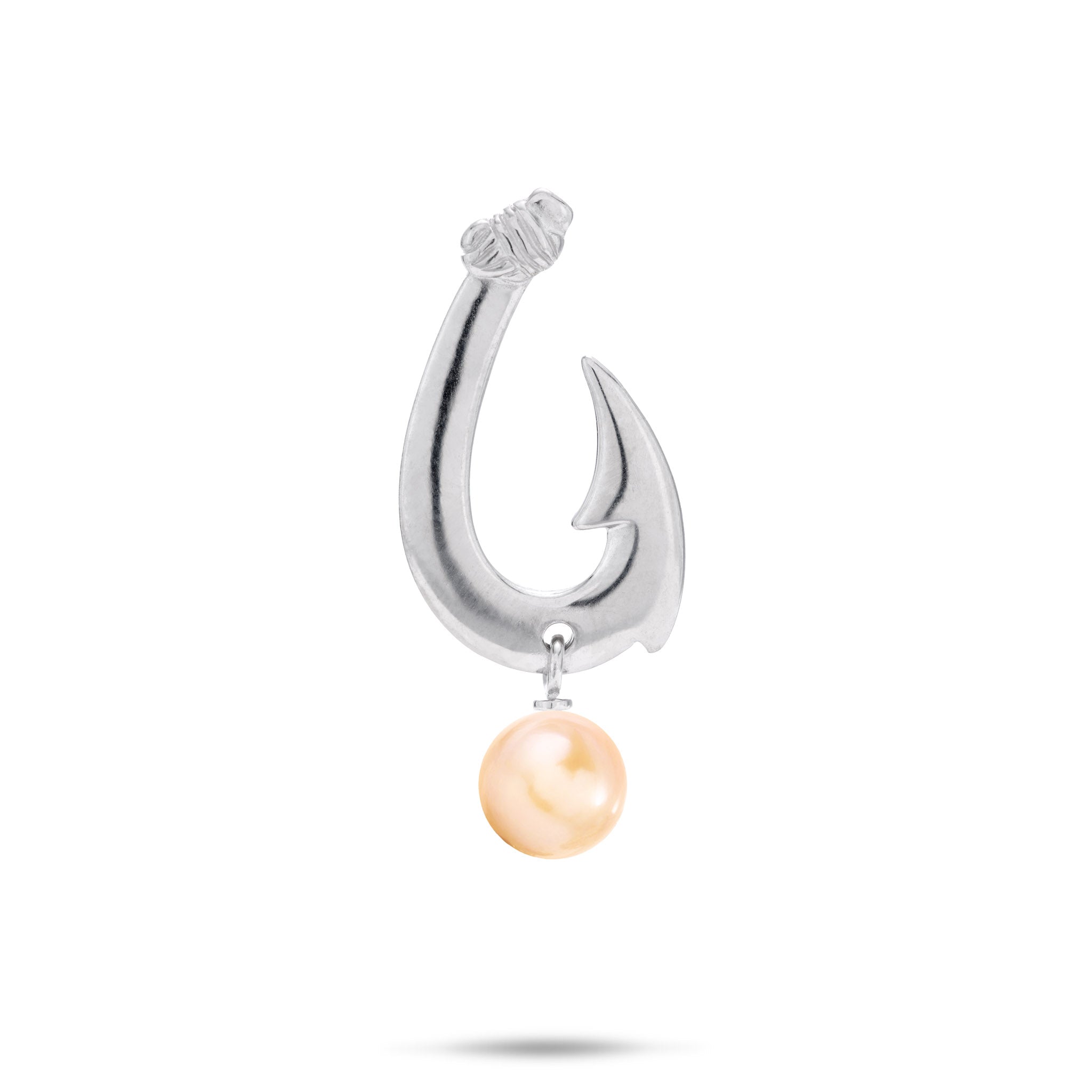 Pick A Pearl Fish Hook Pendant in Sterling Silver - 24mm