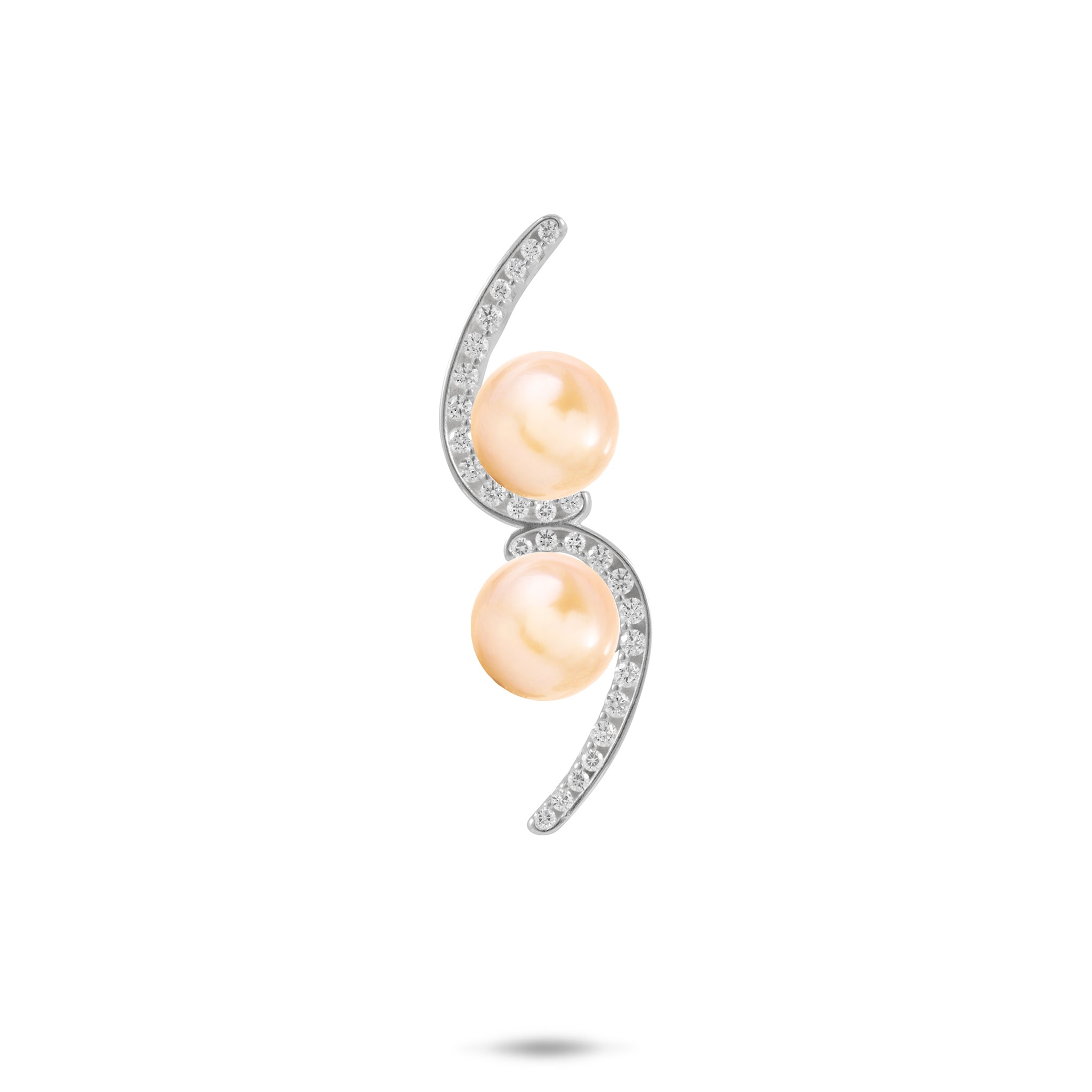 Pick A Pearl Bypass Pendant in Sterling Silver with Cubic Zirconia