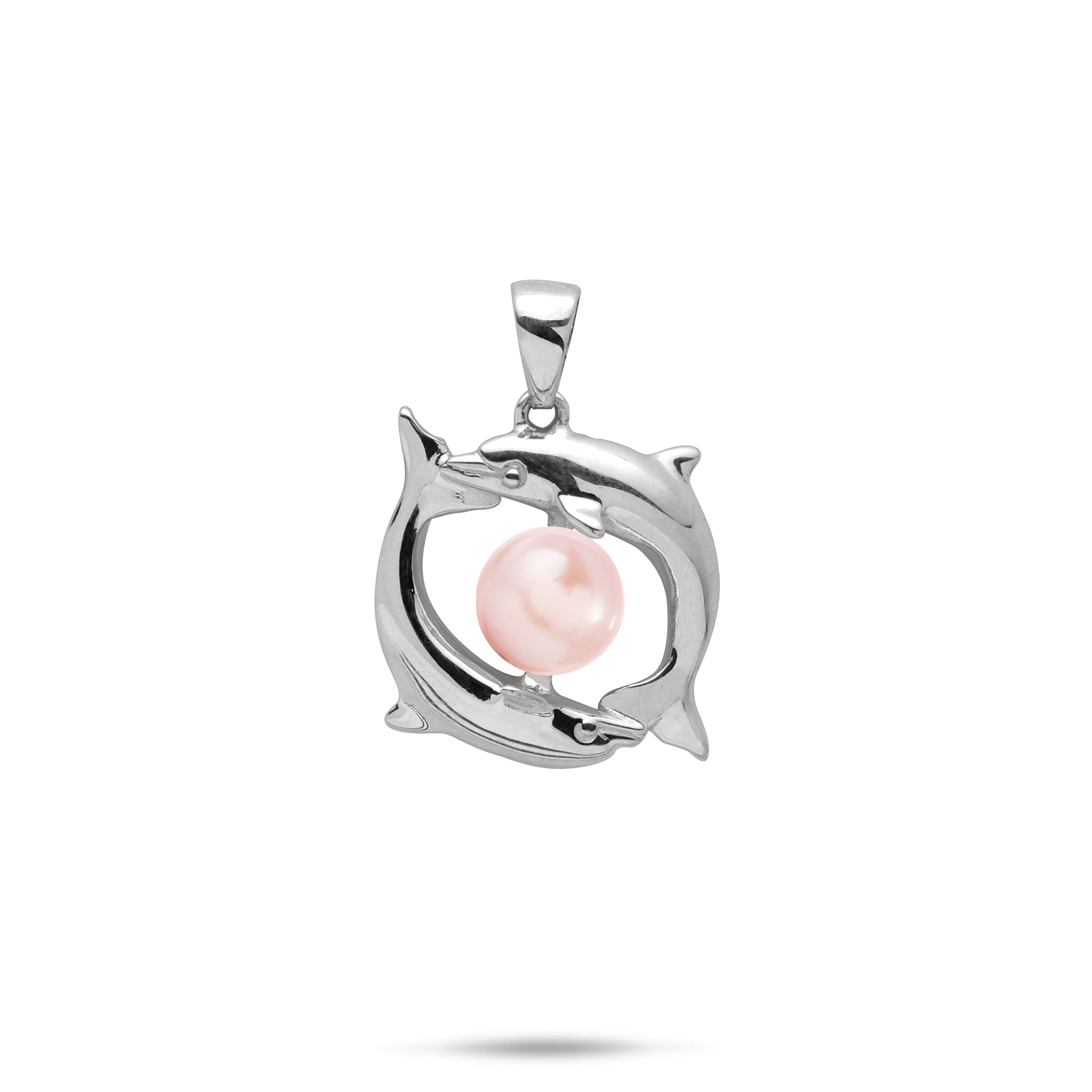 Pick A Pearl Circling Dolphins Pendant in Sterling Silver