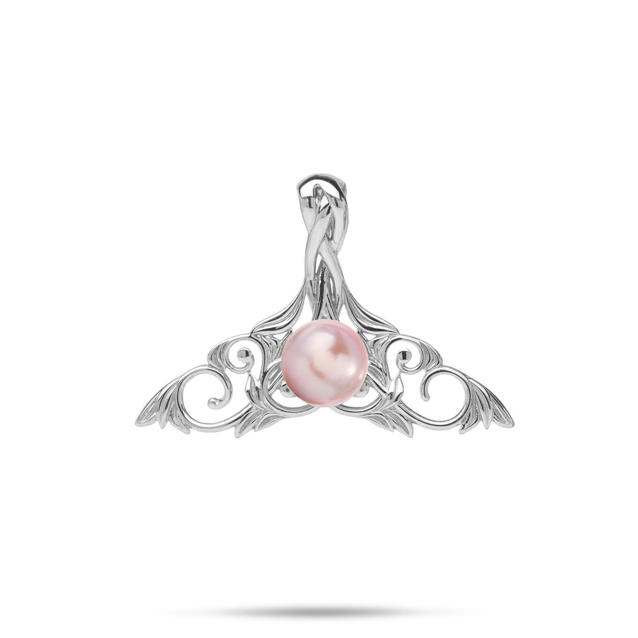 Pick A Pearl Whale's Tail Anhänger aus Sterlingsilber - 21 mm