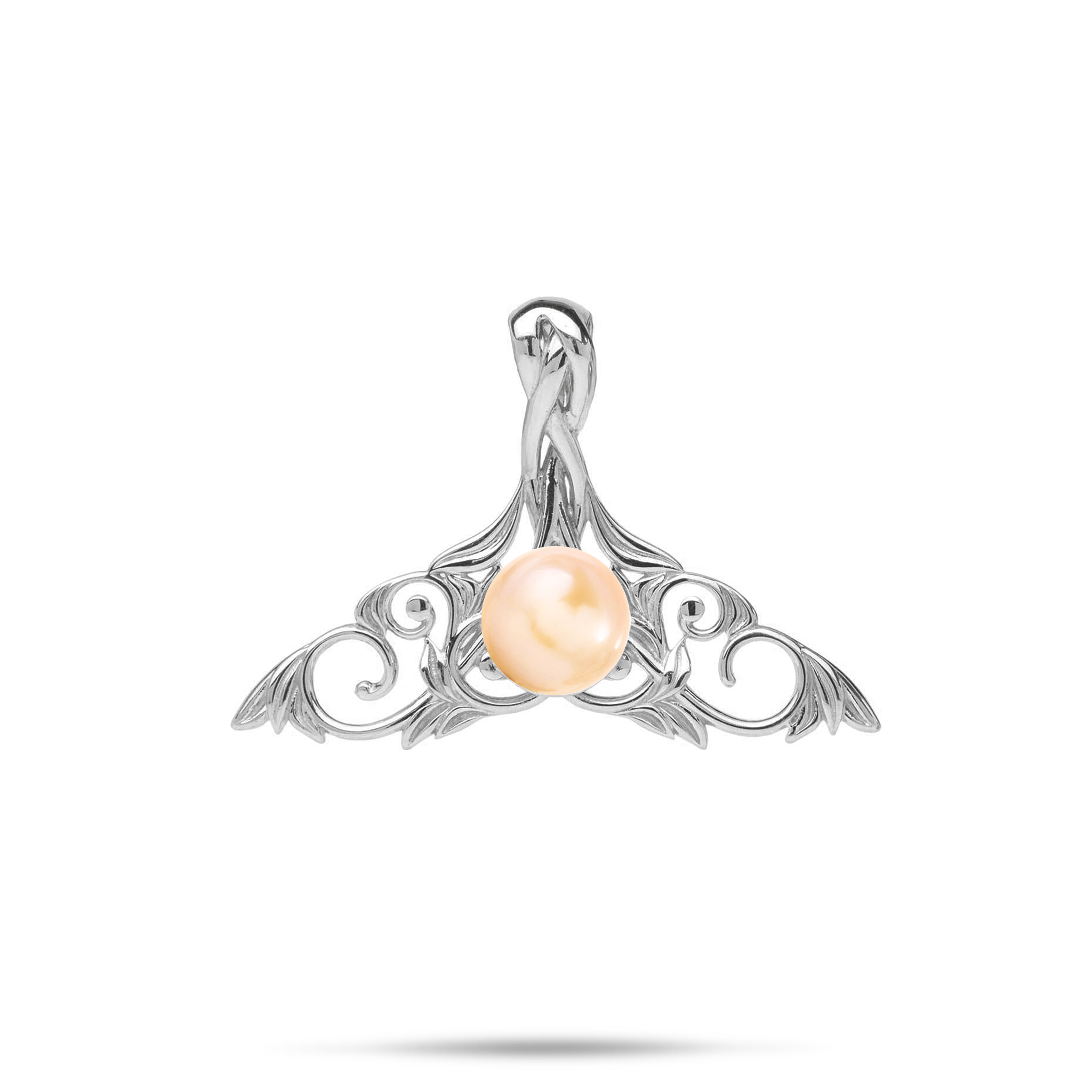 Pick A Pearl Whale's Tail Anhänger aus Sterlingsilber - 21 mm