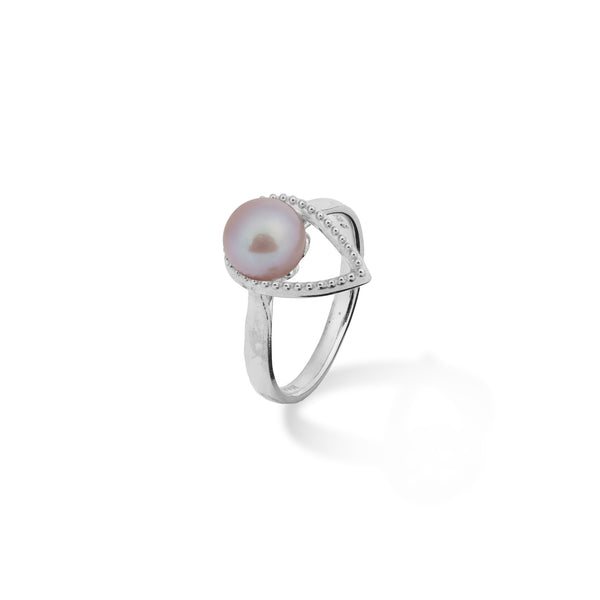 Wählen Sie einen Perlen-Teardrop-Ring aus Sterlingsilber mit Cubic Zirkonia