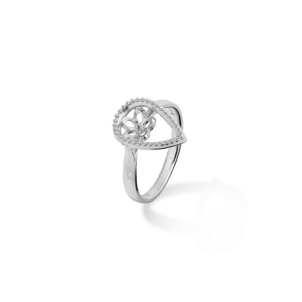 Wählen Sie einen Perlen-Teardrop-Ring aus Sterlingsilber mit Cubic Zirkonia