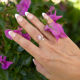 Ohia Lehua Ruby Ring in Two Tone Gold with Diamond - 18mm