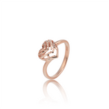 Maui Divers Jewelry Aloha Heart Ring in Rose Gold - 11mm on White Background