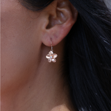 Plumeria Earrings in Rose Gold with Diamonds - 13mm