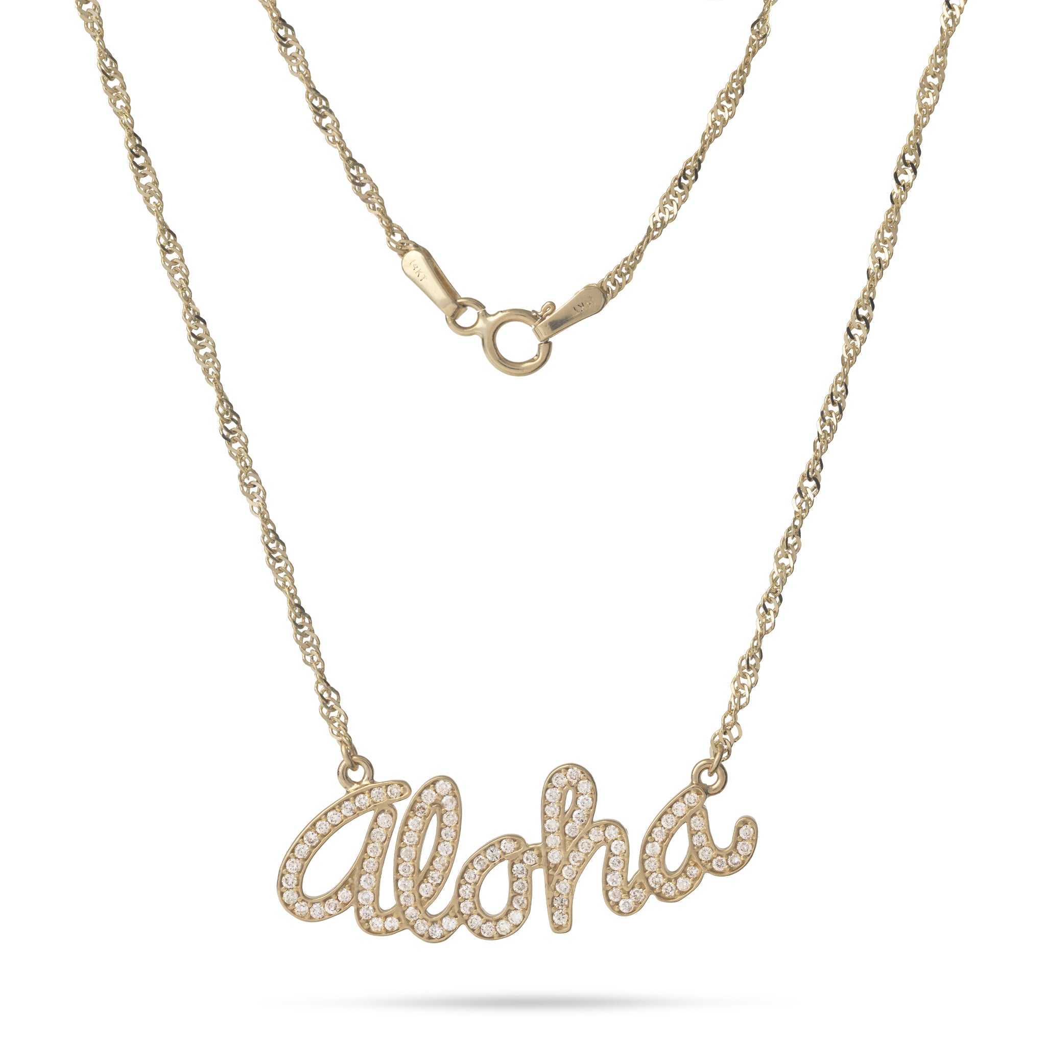 18 "Collier Aloha en or avec des diamants