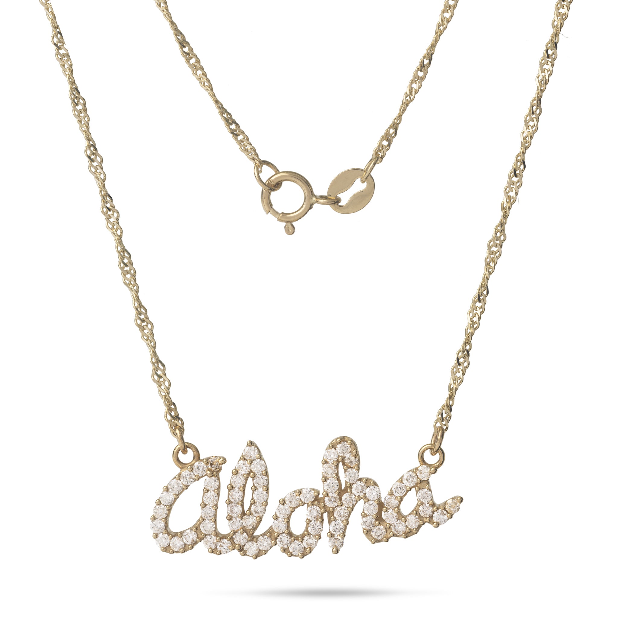 16" Aloha Necklace in Gold with Diamonds