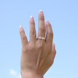 Plumeria Eternity Ring in Rose Gold with Diamonds - 6mm
