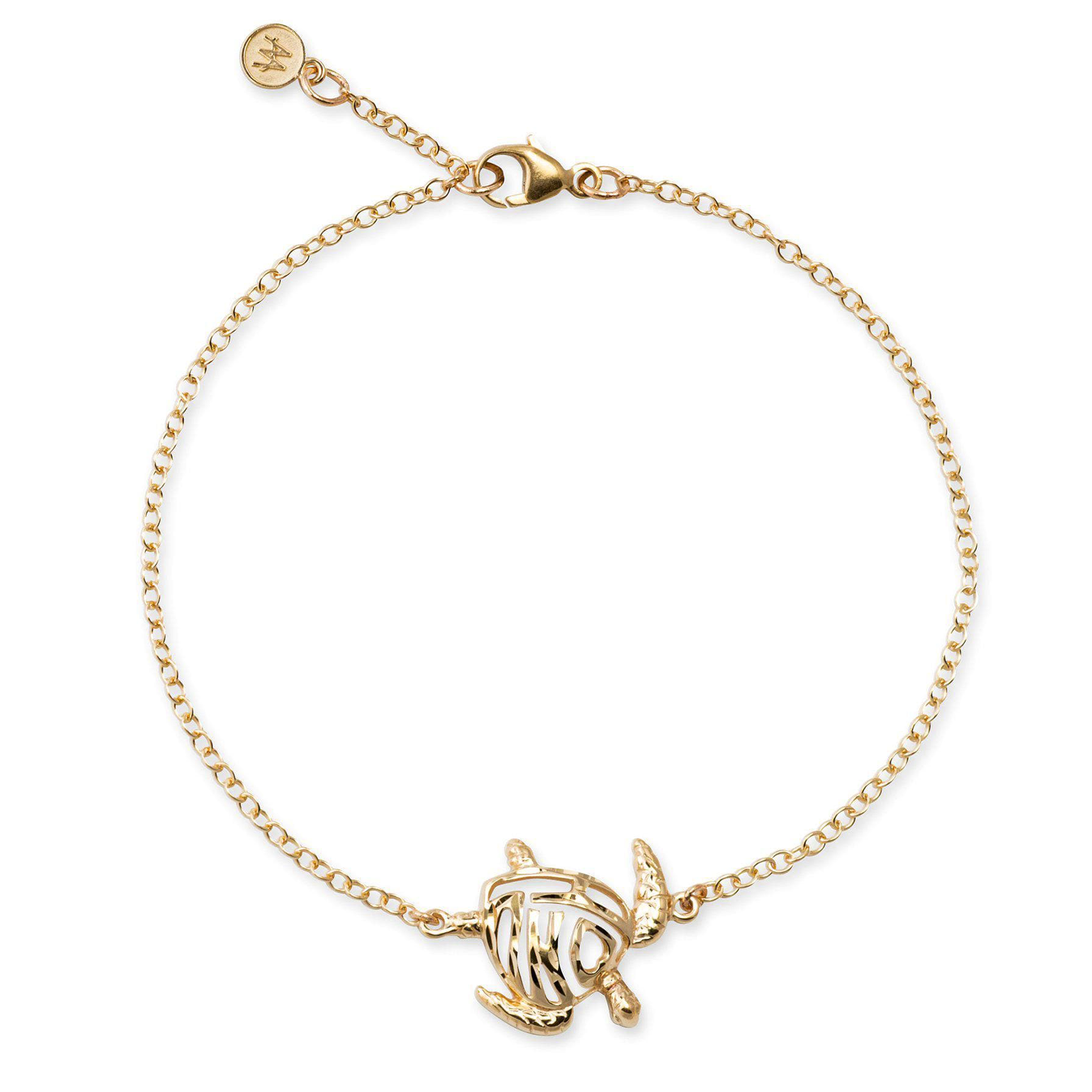 Verstellbares Honu-Armband in Gold – 15 mm – Größe 7–7,5 Zoll