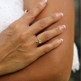Plumeria Ring in Gold with Diamond - 6mm