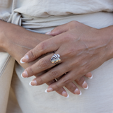 Monstera Ring in White Gold - 15mm