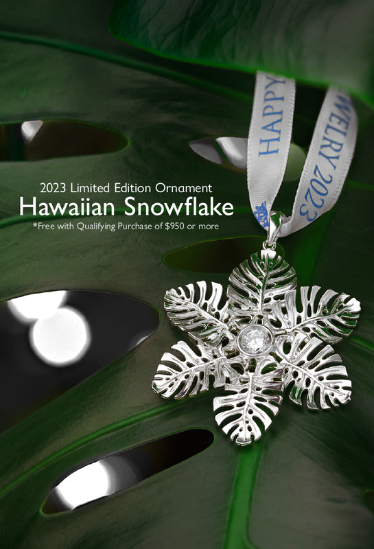 2023 Limited Edition Hawaiian Snowflake Monstera Ornament in Sterling Silver - 51mm