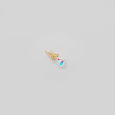 Video showcasing the 20mm Crystal Pineapple Pendant in 14k Yellow Gold on a white background