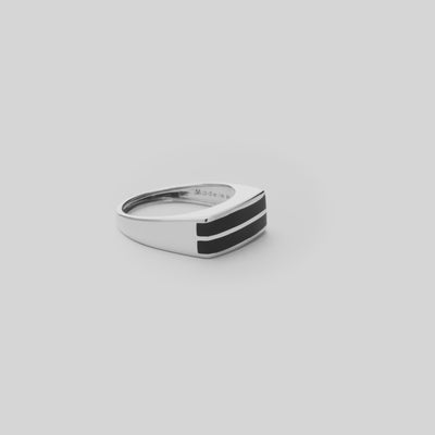 Video showcasing the Black Coral Ring in 14k White Gold