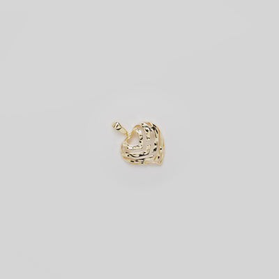 Video showcasing the 12mm Aloha Heart Pendant in 14k Yellow Gold on a white background