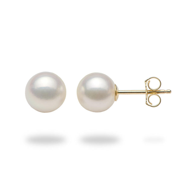 Akoya Pearl Earrings in Gold (7-7.5mm)-Maui Divers Jewelry