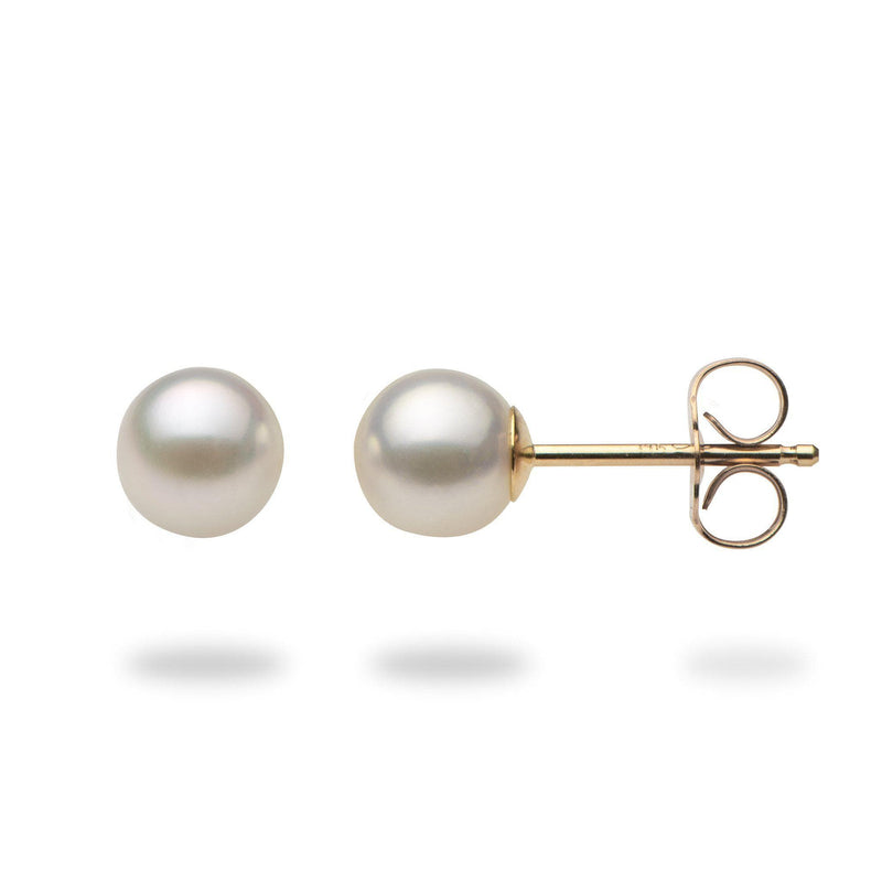 Akoya Pearl Earrings in Gold (5.5-6mm)-Maui Divers Jewelry