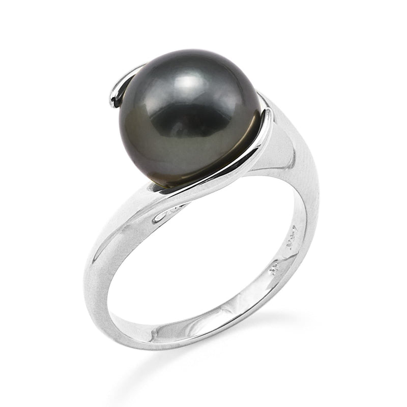 Tahitian Black Pearl Ring in Gold (10-11mm)-Maui Divers Jewelry