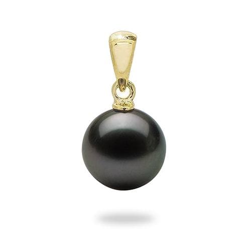 Tahitian Black Pearl Pendant in Gold (9-10mm)-Maui Divers Jewelry