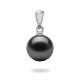 Tahitian Black Pearl(9-10mm) Pendant in 14K White Gold-Maui Divers Jewelry