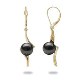 Tahitian Black Pearl (9-10mm) Earrings in Gold-Maui Divers Jewelry
