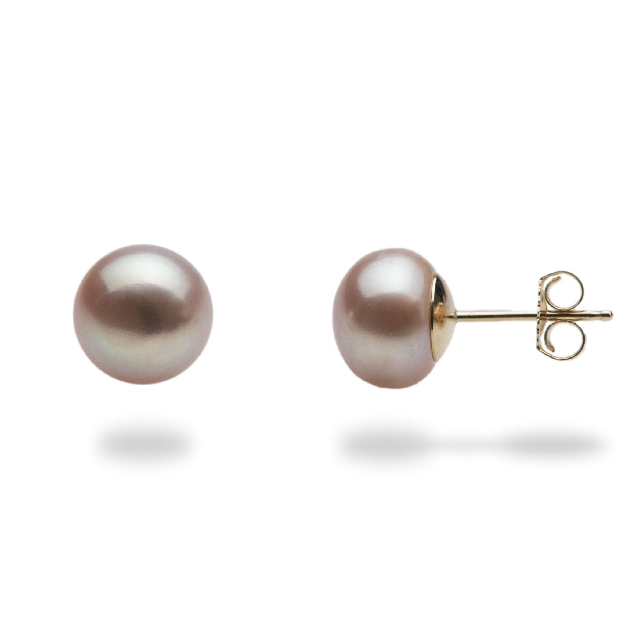 Button Freshwater Pearl Earrings in Gold-Maui Divers Jewelry