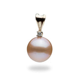 Pink Freshwater Pearl Pendant in Gold with Diamond-Maui Divers Jewelry