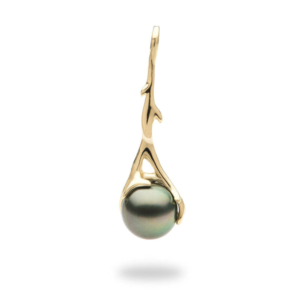 Hawaiian Heritage Tahitian Pearl Pendant in Gold - 33mm-Maui Divers Jewelry