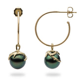 Hawaiian Heritage Tahitian Pearl Earrings in Gold-Maui Divers Jewelry