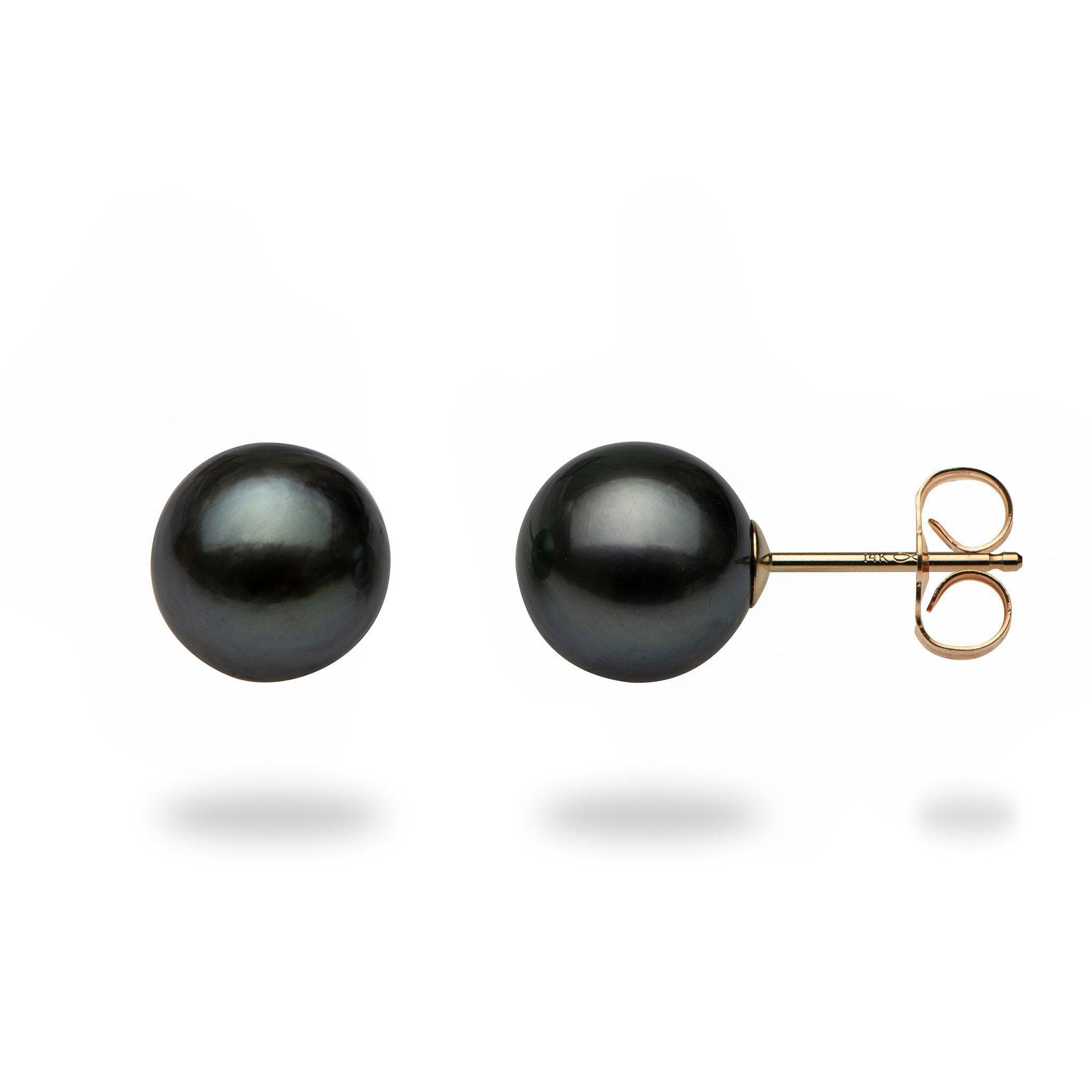 Tahitian Black Pearl (8-9mm) Earrings in Gold-Maui Divers Jewelry