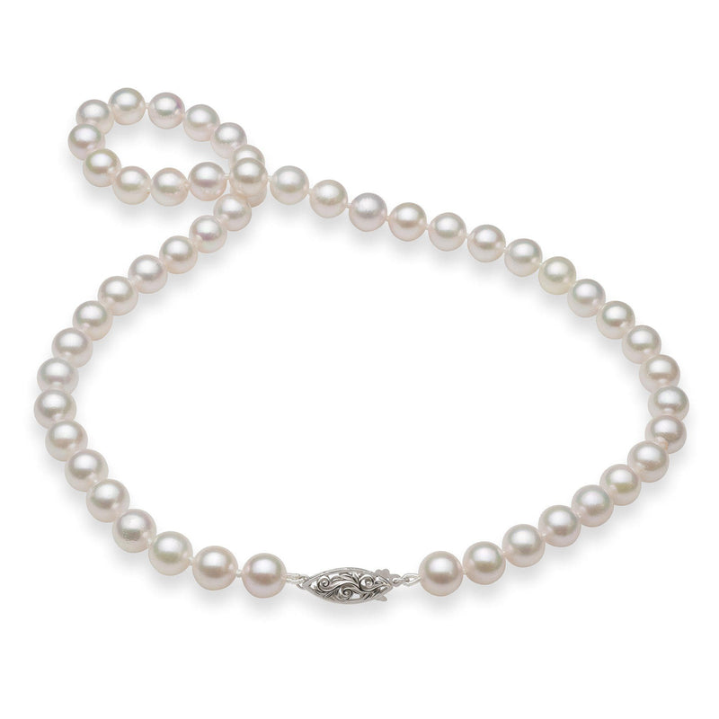18-19" Akoya Pearl Strand in 14K White Gold (8-8.5mm)-Maui Divers Jewelry