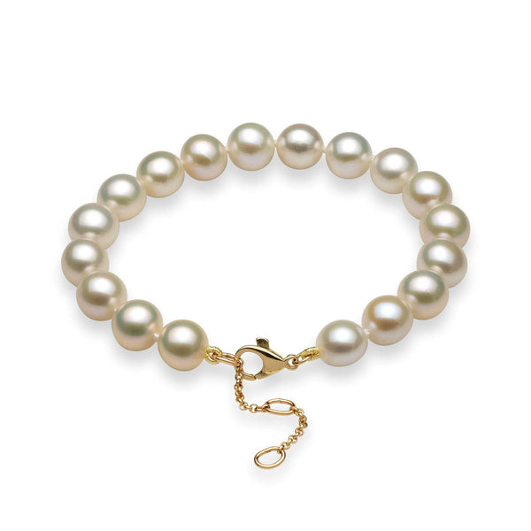 White Freshwater Pearl (9-10mm) Bracelet in Gold-Maui Divers Jewelry
