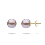 Lilac Freshwater Pearl (9-10mm) Earrings in Gold-Maui Divers Jewelry