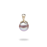 Pearls in Bloom Plumeria Lavender Freshwater Pearl Pendant in Gold - 8-9mm
