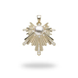 E Ho’āla Akoya Pearl Pendant in Gold with Diamonds - 27mm-Maui Divers Jewelry