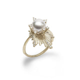 E Ho’āla Akoya Pearl Ring in Gold with Diamonds - 21mm-Maui Divers Jewelry