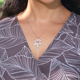 E Hoʻāla Lavender Freshwater Pearl Pendant in Rose Gold with Diamonds - 27mm