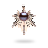 E Hoʻāla Lavender Freshwater Pearl Pendant in Rose Gold with Diamonds - 27mm