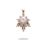 E Hoʻāla Akoya Pearl Pendant in Gold with Diamonds - 22mm