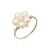Tiny Bubbles White Freshwater Pearl Ring in Gold with Diamonds - Maui Divers Jewelry