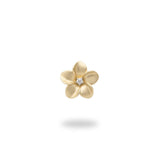 Plumeria Pendant in Gold with Diamond - 11mm-Maui Divers Jewelry