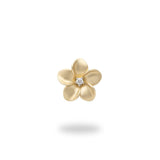 Plumeria Pendant in Gold with Diamond - 13mm-Maui Divers Jewelry