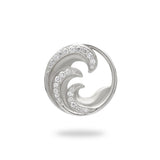Nalu Pendant in White Gold with Diamonds - 22mm-Maui Divers Jewelry