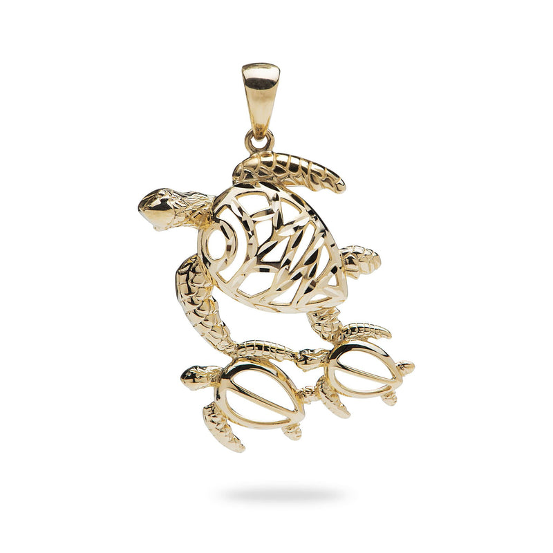Honu Pendant in Gold - 25mm-Maui Divers Jewelry