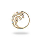 Nalu Pendant in Gold with Diamonds - 26mm-Maui Divers Jewelry
